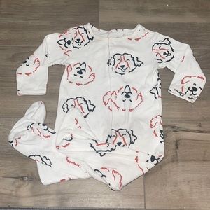 baby footsies with dogs faces